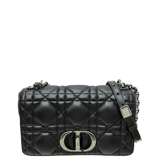 Christian Dior Black Caro Macrocannage Quilted Medium Bag Rovelle Bags
