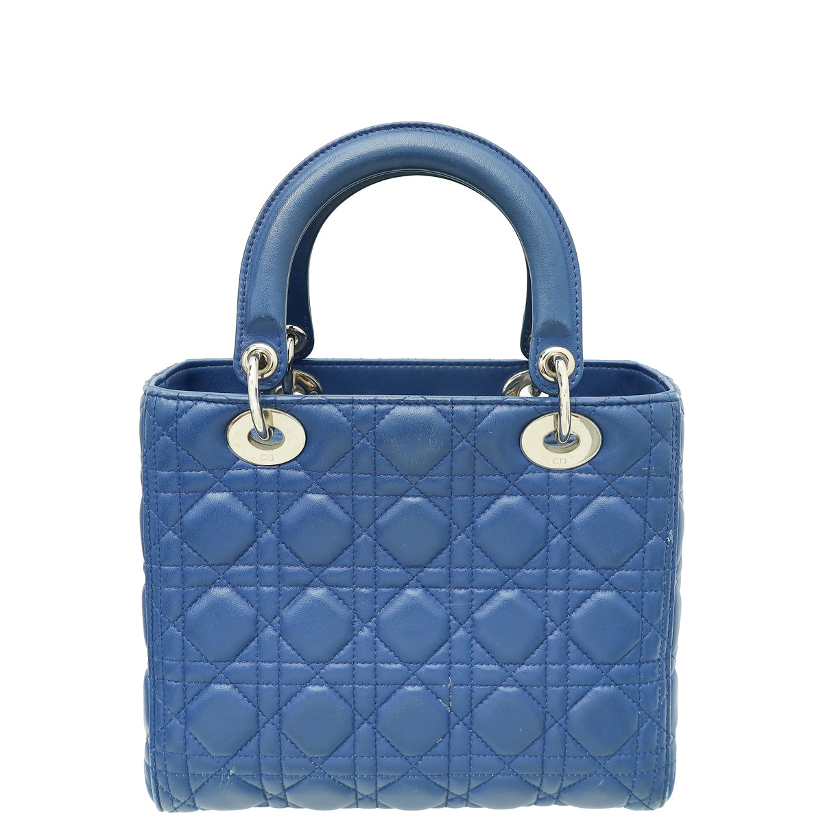 Dior Lady Dior Leather Handbag Blue Rovelle Bags