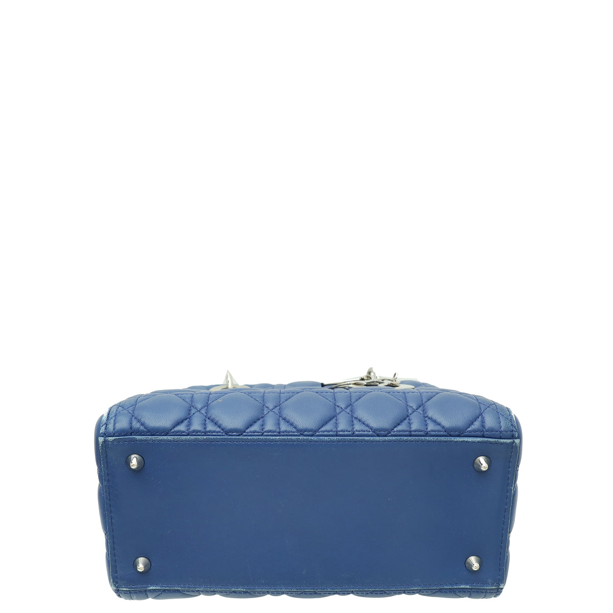 Dior Lady Dior Leather Handbag Blue Rovelle Bags