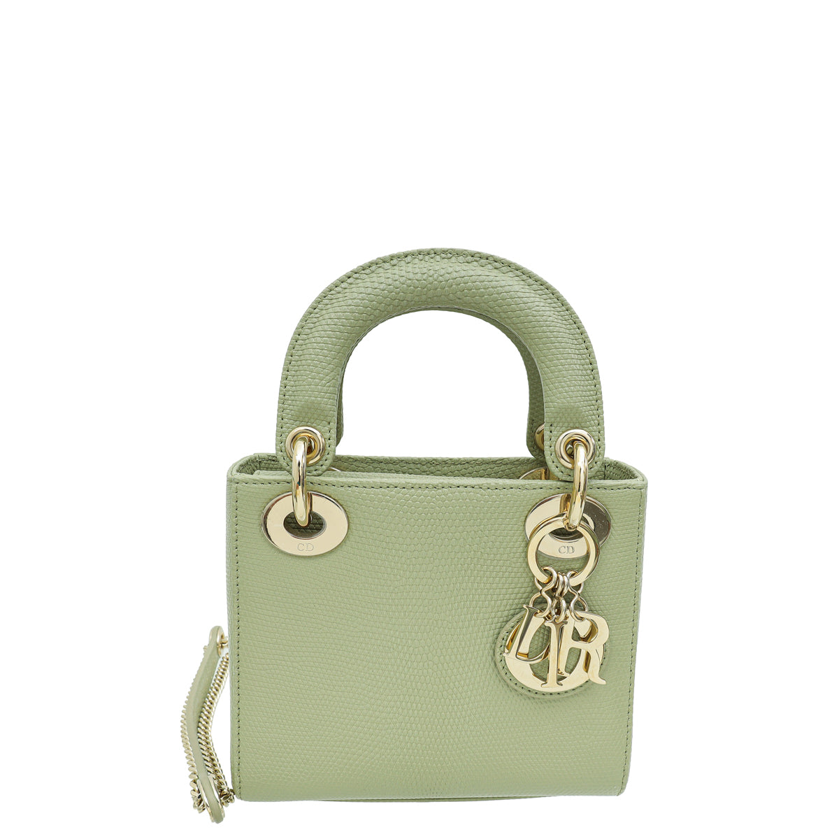 Christian Dior Pistachio Lizard Lady Dior Mini Bag Rovelle Bags