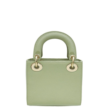 Christian Dior Pistachio Lizard Lady Dior Mini Bag Rovelle Bags