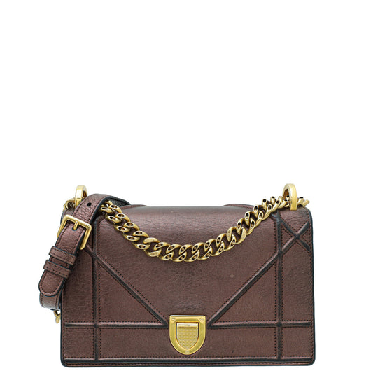 Christian Dior Metallic Brown Diorama Small Shoulder Bag Rovelle Bags