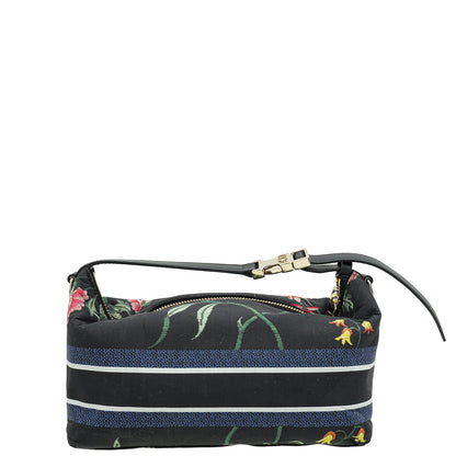 Christian Dior Black Multicolor Petites Fleurs Print Diortravel Nomad Medium Pouch Rovelle Bags
