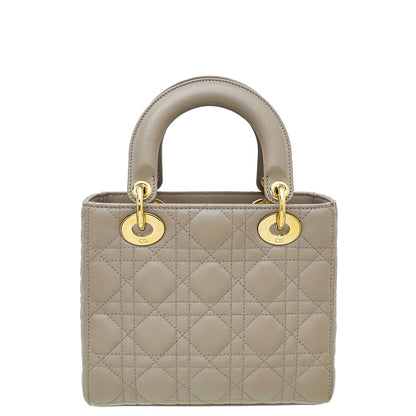 Christian Dior Beige Lady Dior With Embroidered Address Tag Small Bag Rovelle Bags