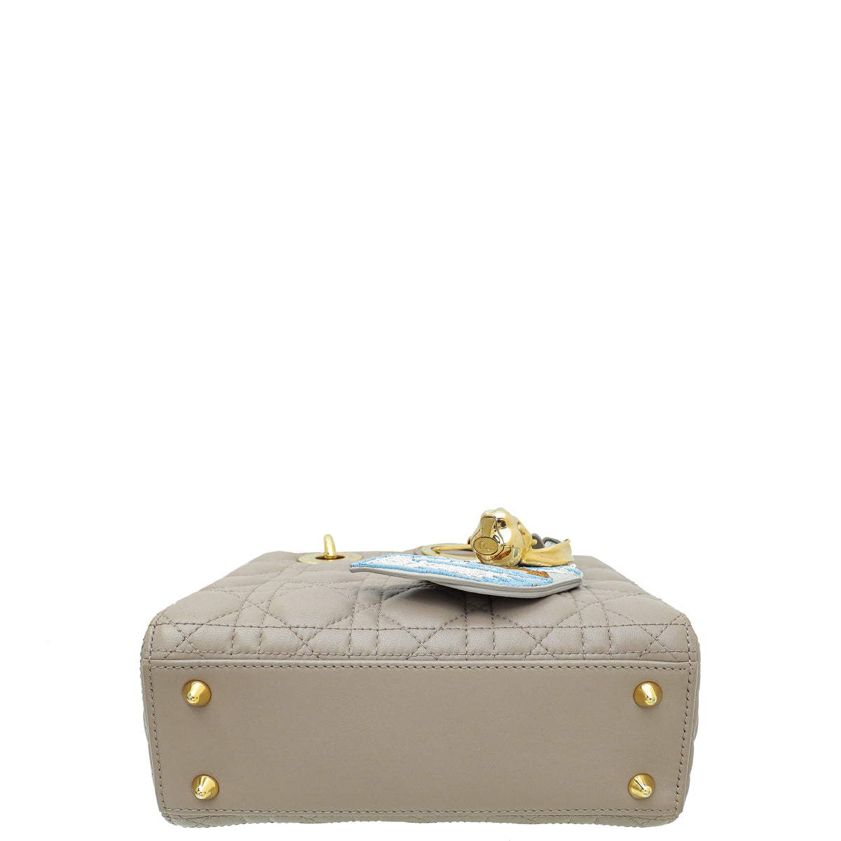 Christian Dior Beige Lady Dior With Embroidered Address Tag Small Bag Rovelle Bags