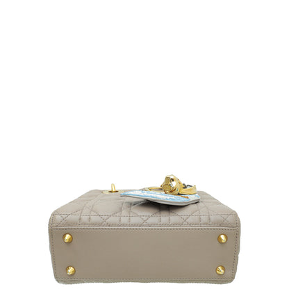 Christian Dior Beige Lady Dior With Embroidered Address Tag Small Bag Rovelle Bags