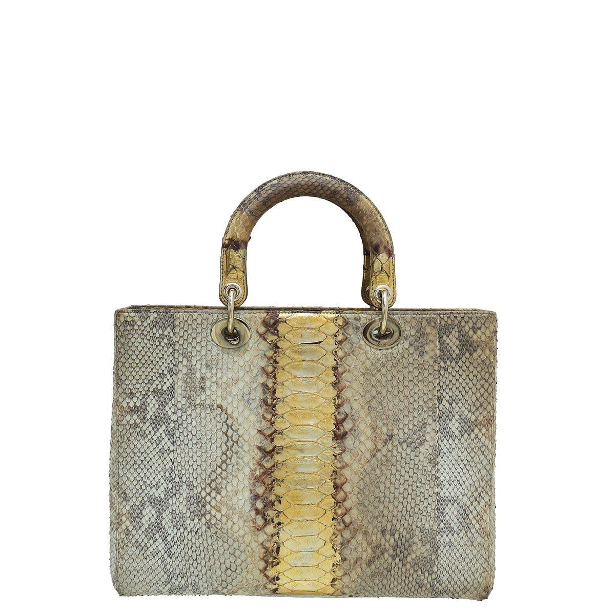 Christian Dior Bicolor Python Ombre Lady Dior Large Bag Rovelle Bags
