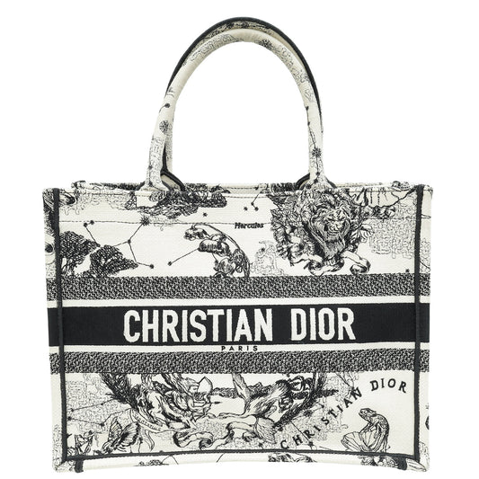 Christian Dior Bicolor Zodiac Embroidery Book Tote Medium Bag Rovelle Bags