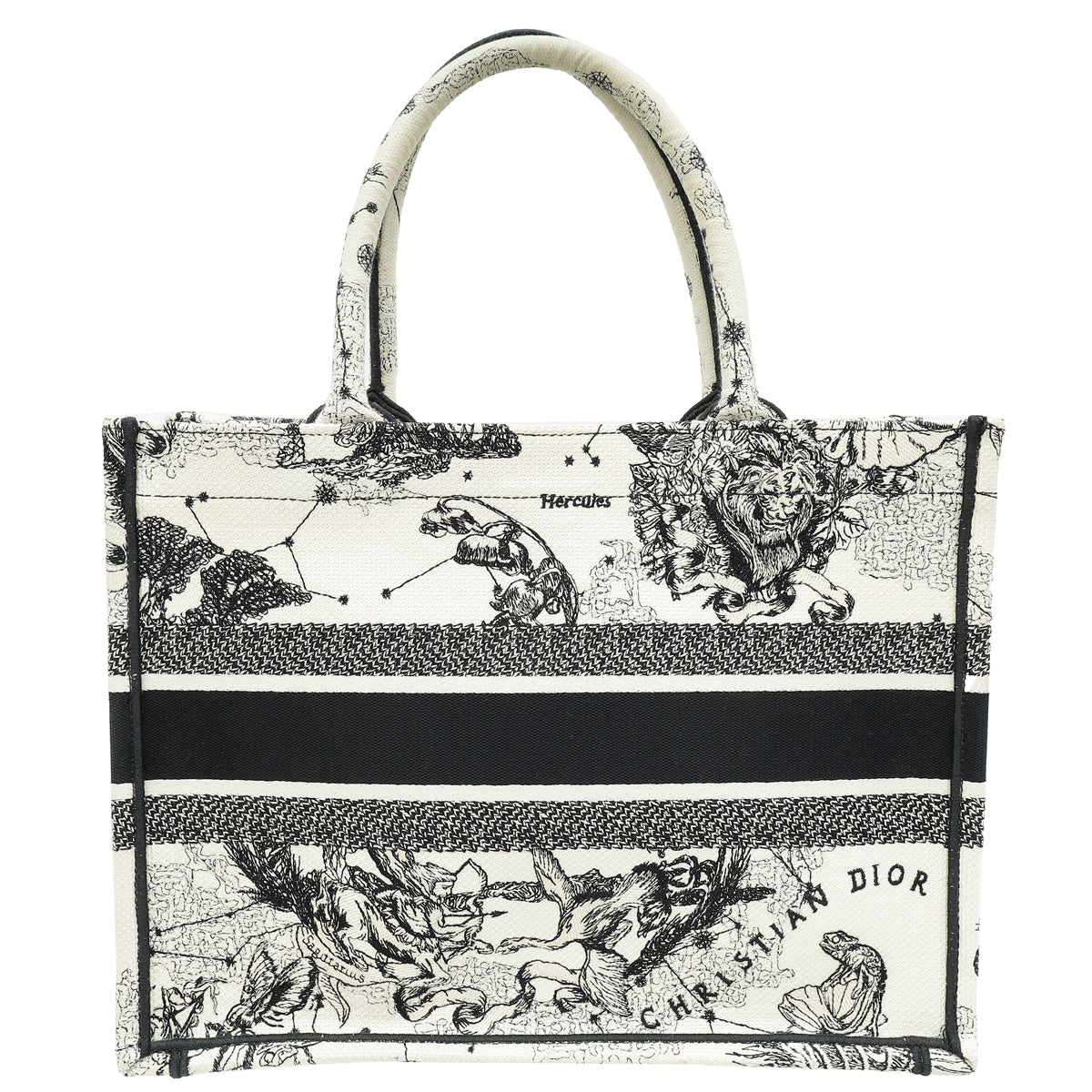 Christian Dior Bicolor Zodiac Embroidery Book Tote Medium Bag Rovelle Bags