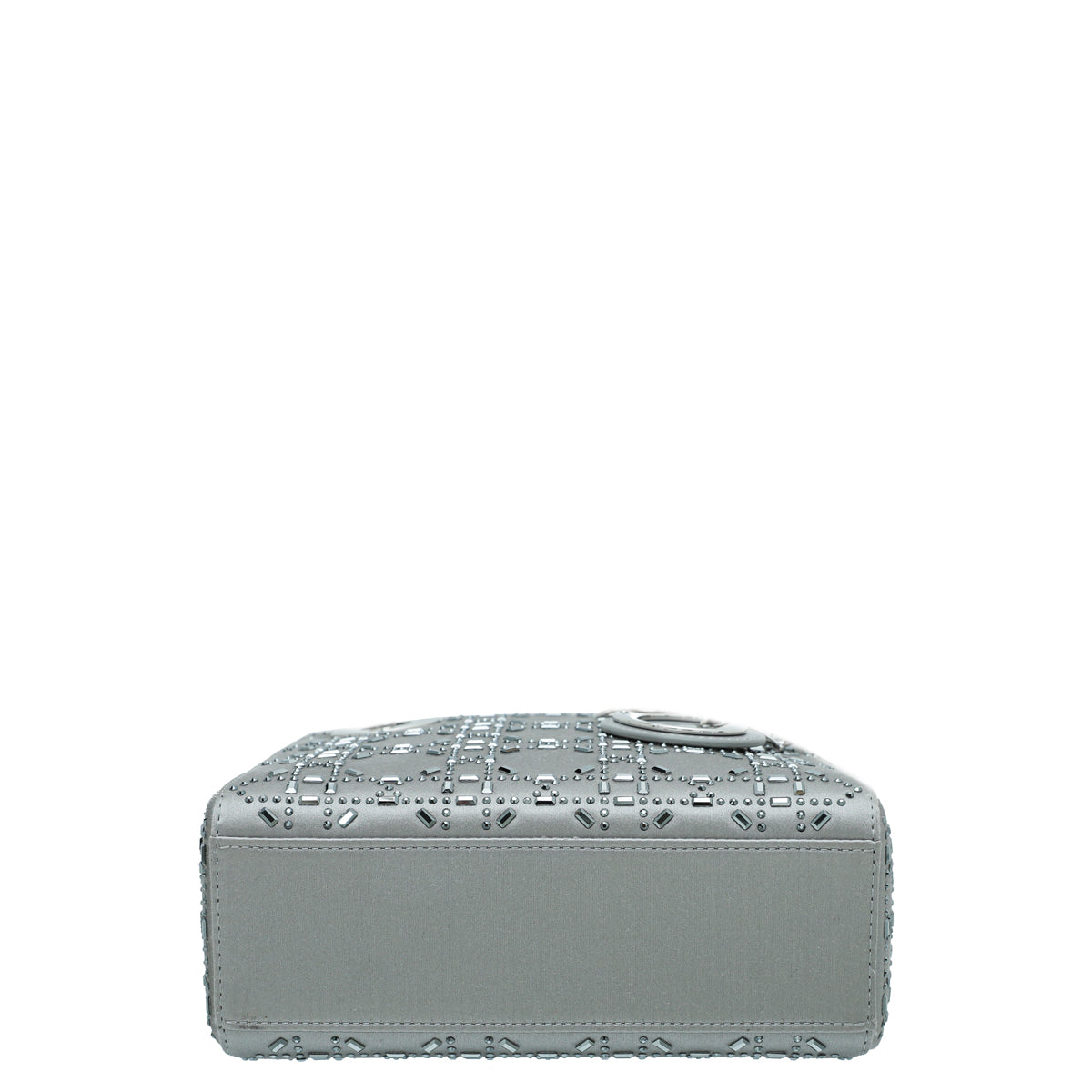 Christian Dior Grey Satin Strass Cannage Lady Dior Mini Bag Rovelle Bags