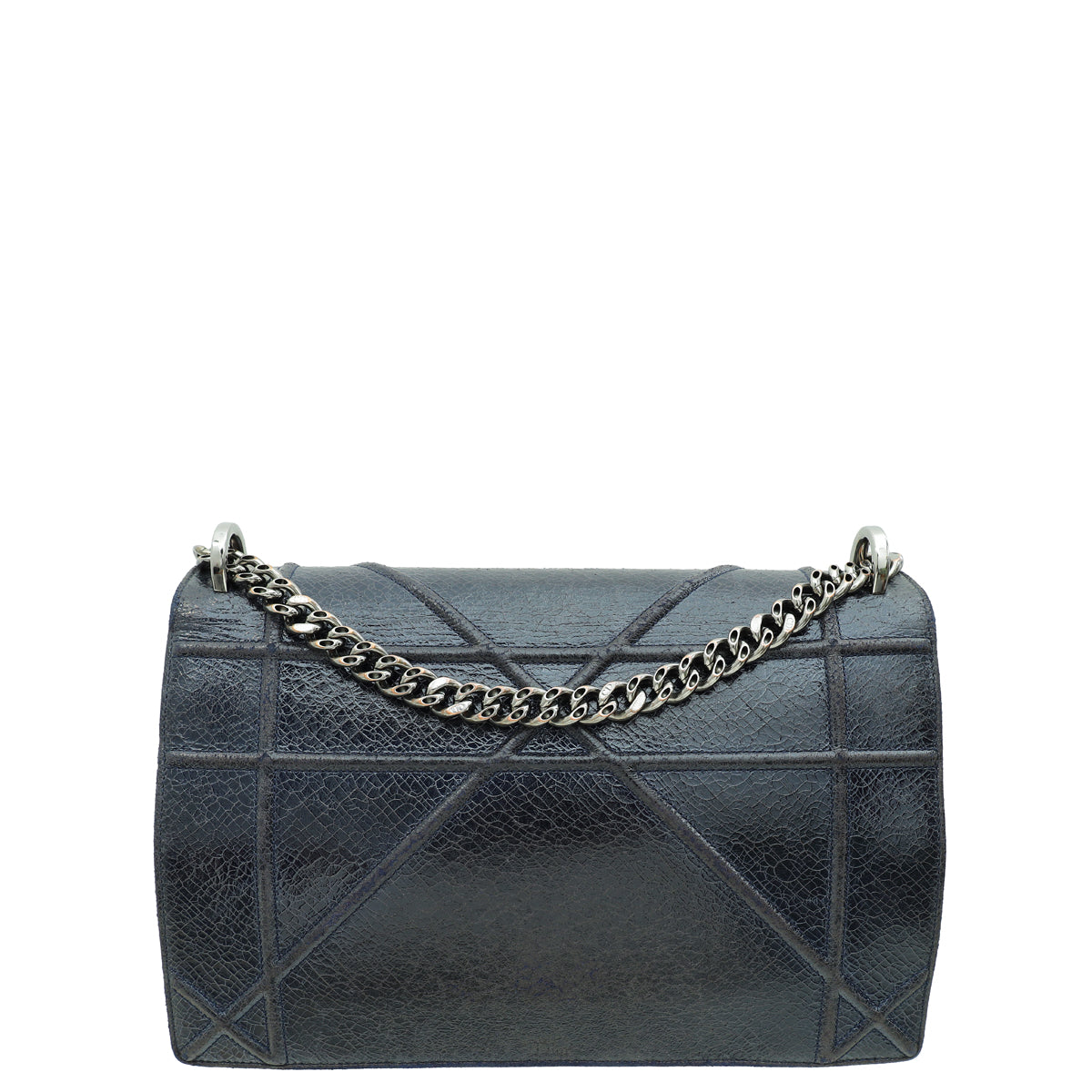 Christian Dior Navy Blue Diorama Ceramic Effect Large Flap Bag Rovelle Bags