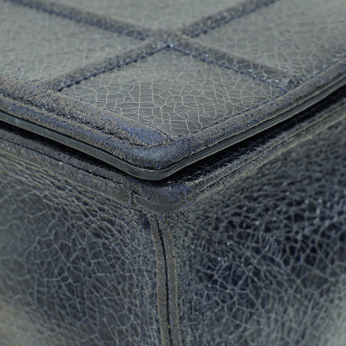 Christian Dior Navy Blue Diorama Ceramic Effect Large Flap Bag Rovelle Bags