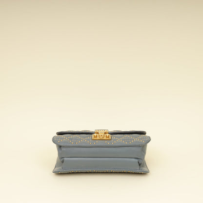Christian Dior Bluish Grey Cannage Studded Dioraddict Flap Bag Rovelle Bags