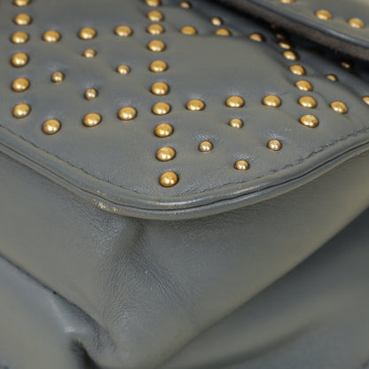Christian Dior Bluish Grey Cannage Studded Dioraddict Flap Bag Rovelle Bags