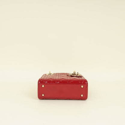 Christian Dior Red Cherry Lady Dior Mini Chain Bag Rovelle Bags