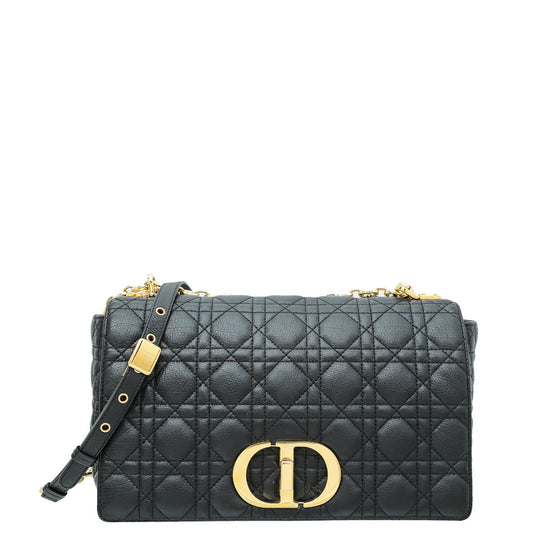 Christian Dior Black Soft Cannage Caro Large Bag Rovelle Bags