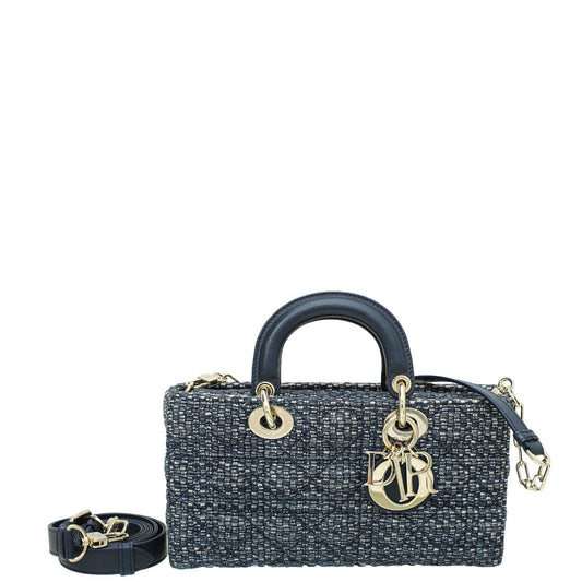 Christian Dior Blue Tweed Cannage Lady D-Joy Bag Rovelle Bags