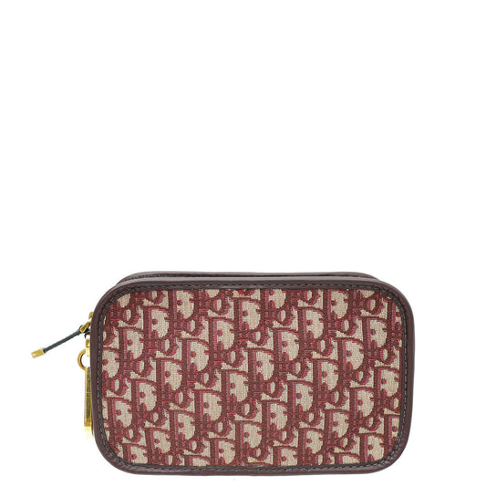 Christian Dior Burgundy Oblique Diorquake Clutch Pouch Rovelle Bags