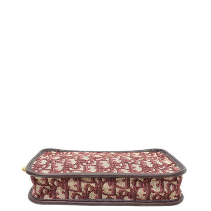 Christian Dior Burgundy Oblique Diorquake Clutch Pouch Rovelle Bags
