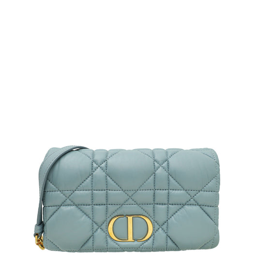Christian Dior Cloud Blue Caro Mini Micro Cannage Bag Rovelle Bags