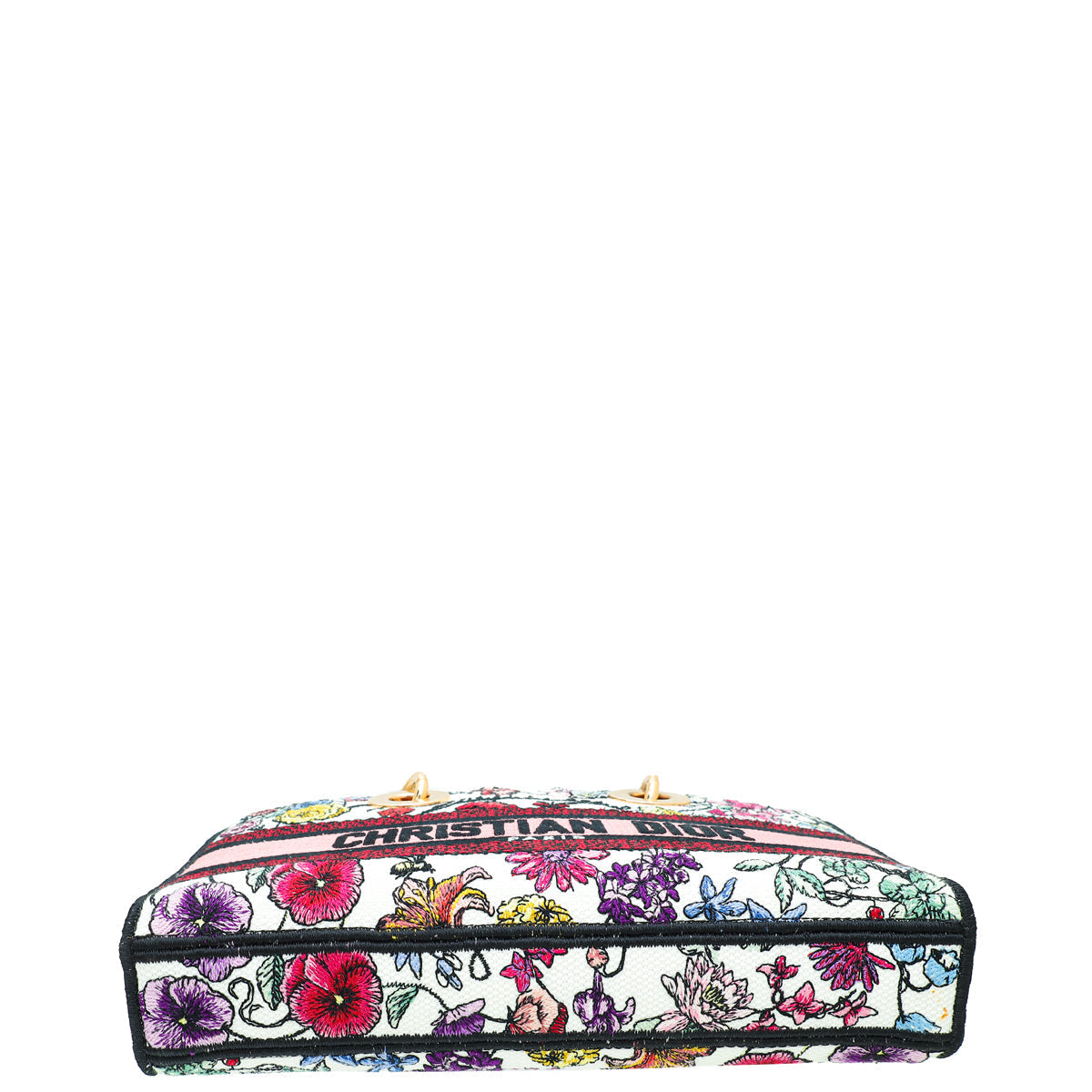 Christian Dior White Multicolor Lady D-Joy Embroidered Medium Bag Rovelle Bags