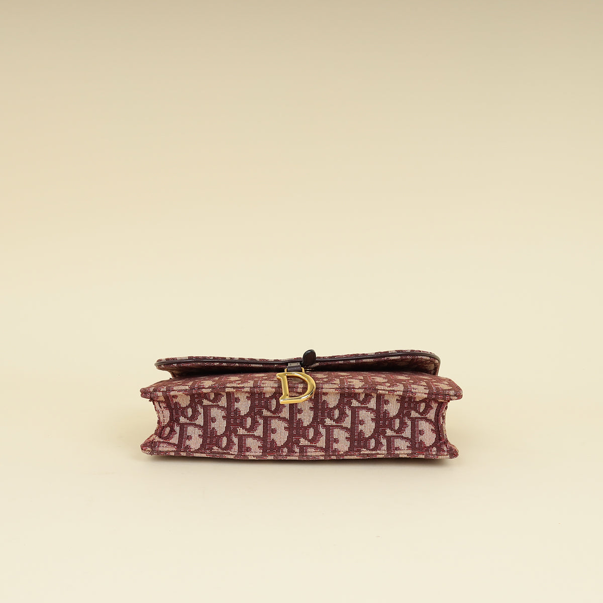 Christian Dior Burgundy Oblique Saddle Chain Pouch Rovelle Bags