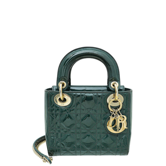 Christian Dior Forest Green Chain Mini Lady Dior Bag Rovelle Bags