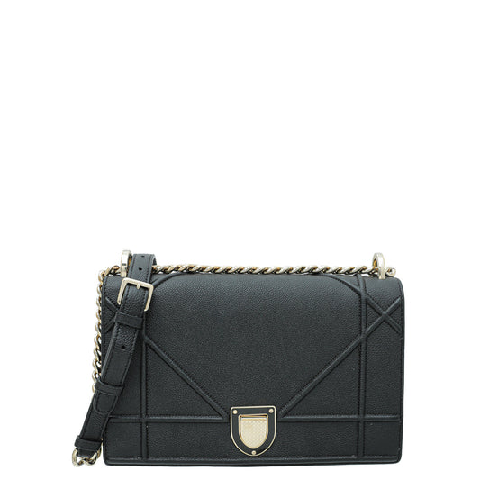 Christian Dior Black Diorama Flap Medium Bag Rovelle Bags