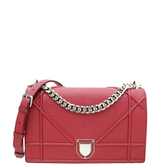 Christian Dior Dark Fuchsia Diorama Flap Medium Bag Rovelle Bags