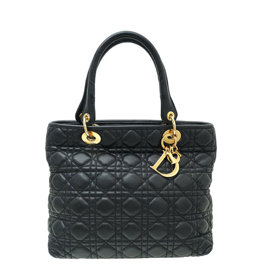 Christian Dior Black Lady Dior Cannage Soft Tote Bag Rovelle Bags