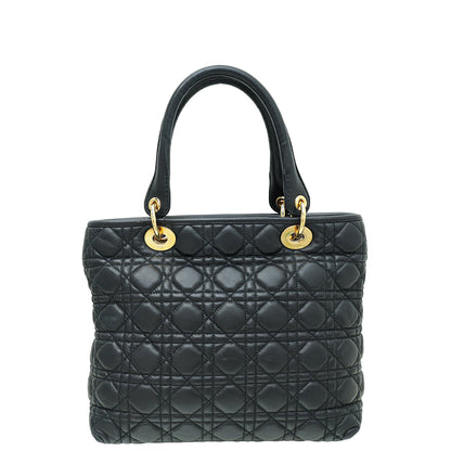 Christian Dior Black Lady Dior Cannage Soft Tote Bag Rovelle Bags