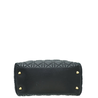 Christian Dior Black Lady Dior Cannage Soft Tote Bag Rovelle Bags