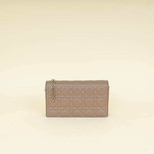 Christian Dior Etoupe Lady Dior Chain Pouch Rovelle Bags