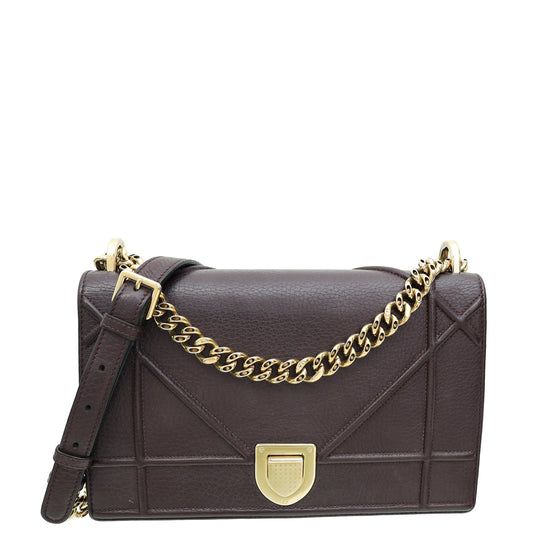 Christian Dior Burgundy Diorama Medium Flap Bag Rovelle Bags