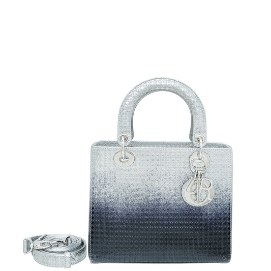 Christian Dior Ombre Bicolor Micro Cannage Lady Dior Medium Bag Rovelle Bags