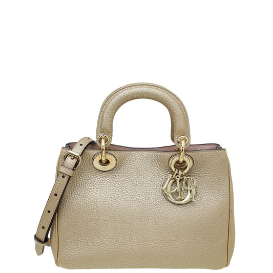 Christian Dior Metallic Champagne Diorissimo Mini Tote Bag Rovelle Bags