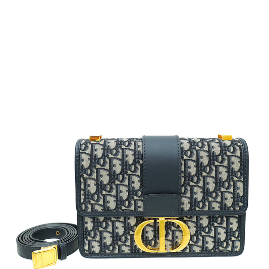 Christian Dior Blue Oblique 30 Montaigne Flap Bag Rovelle Bags