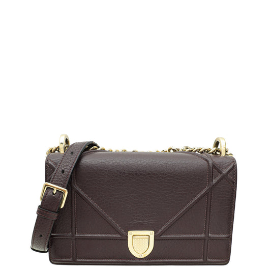 Christian Dior Burgundy Diorama Small Flap Bag Rovelle Bags