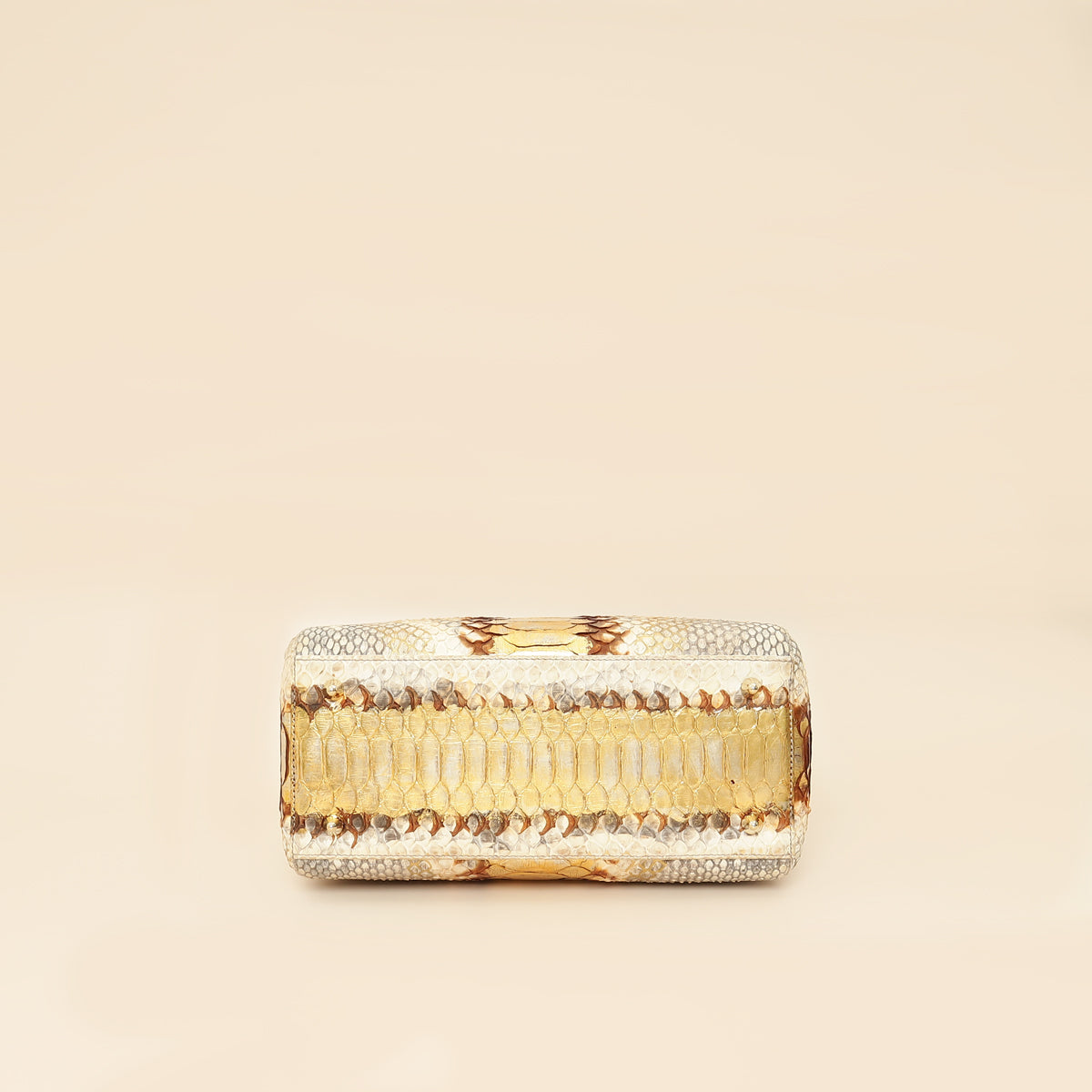Christian Dior Bicolor Metallic Python Lady Dior Medium Bag Rovelle Bags