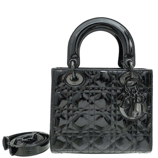 Christian Dior So Black Ultra Glossy Lady Dior Small Bag Rovelle Bags