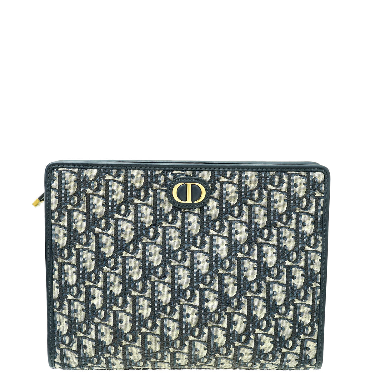 Christian Dior Navy Blue Oblique 30 Montaigne Medium Pouch Rovelle Bags