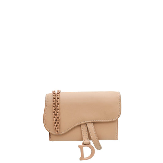 Christian Dior Blush Nano Saddle Chain Pouch Rovelle Bags