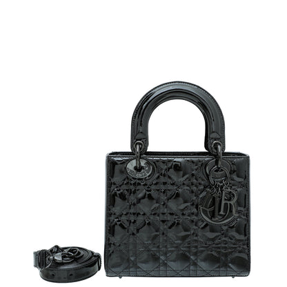 Christian Dior Black Ultraglossy Lady Dior Small Bag Rovelle Bags