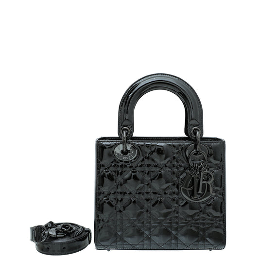 Christian Dior Black Ultraglossy Lady Dior Small Bag Rovelle Bags