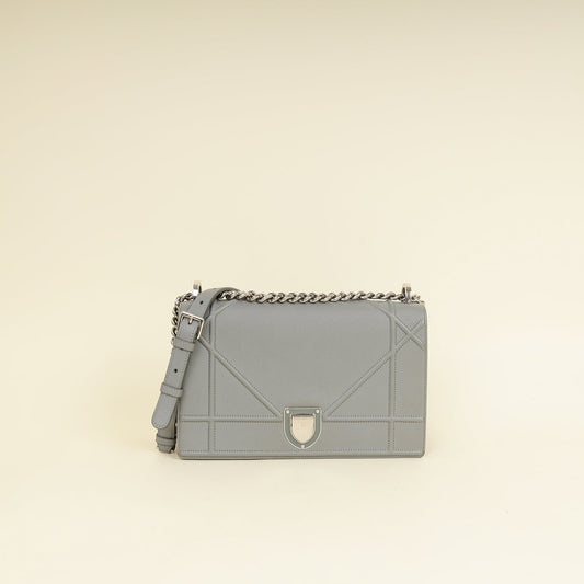Christian Dior Grey Diorama Flap Shoulder Bag Rovelle Bags