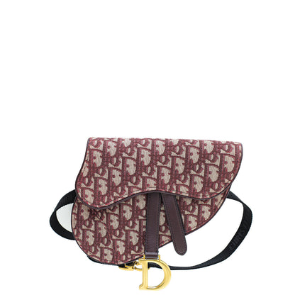 Christian Dior Burgundy Oblique Saddle Belt Bag Rovelle Bags