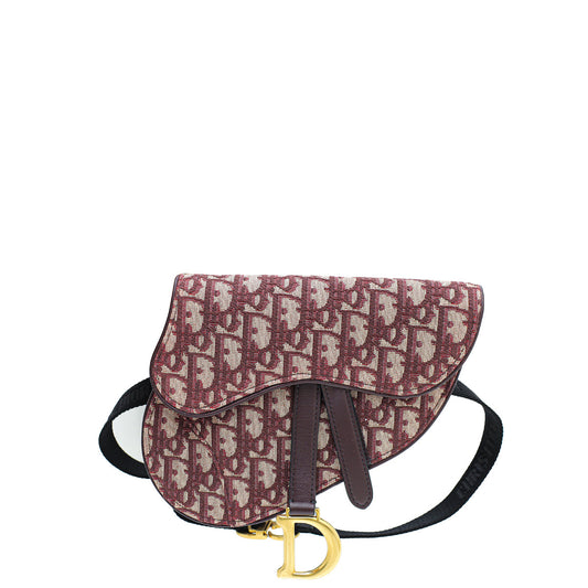 Christian Dior Burgundy Oblique Saddle Belt Bag Rovelle Bags