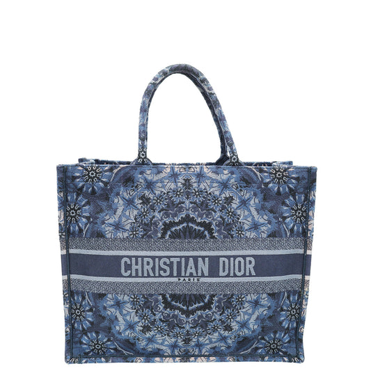 Christian Dior Navy Blue Book Tote Kaleidiorscopic Embroidered Large Bag Rovelle Bags