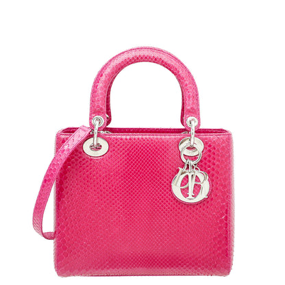 Christian Dior Fuchsia Python Lady Dior Medium Bag Rovelle Bags