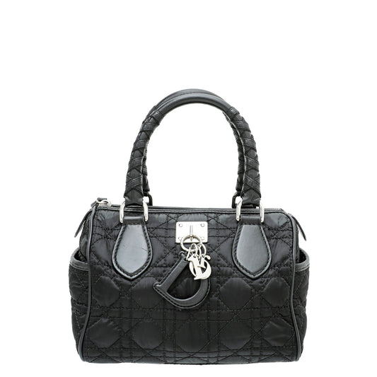 Christian Dior Black Nylon Cannage Charming Boston Mini Bag Rovelle Bags